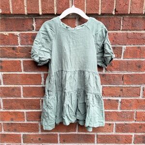 Vignette 100% Cotton Green Ruffle Tier Dress Size 5 Kids girls toddler
